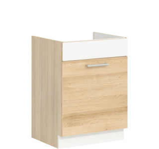 MODENA buk/biely lesk MD18/D60Z, dolná drezová skrinka v šírke 60 cm