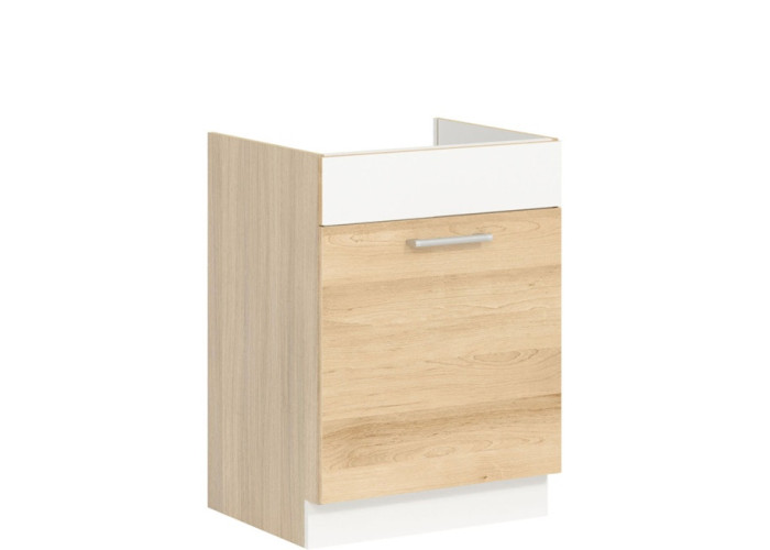 MODENA buk/biely lesk MD18/D60Z, dolná drezová skrinka v šírke 60 cm