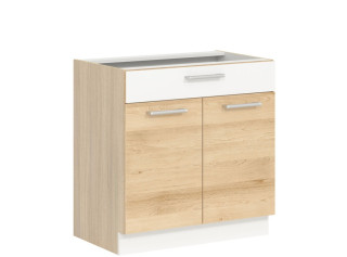 MODENA buk/biely lesk MD20/D80S1, dolná skrinka so zásuvkou v šírke 80 cm