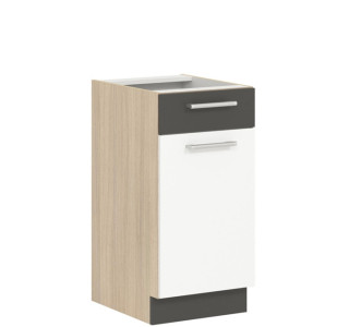 MODENA biely lesk/grafit matný MD13/D40S1, dolná skrinka so zásuvkou v šírke 40 cm