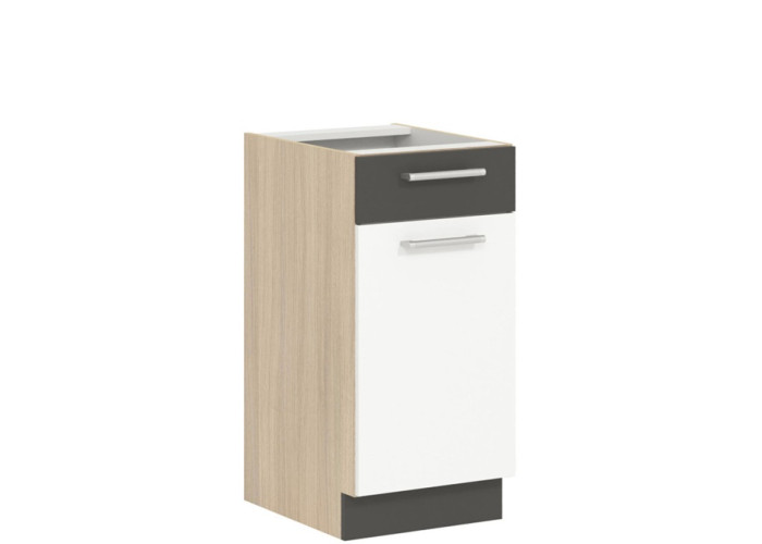 MODENA biely lesk/grafit matný MD13/D40S1, dolná skrinka so zásuvkou v šírke 40 cm