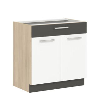 MODENA biely lesk/grafit matný MD20/D80S1, dolná skrinka so zásuvkou v šírke 80 cm