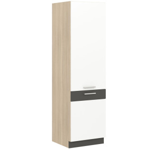 MODENA biely lesk/grafit matný MD22/D60C, vysoká potravinová skrinka v šírke 60 cm