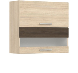 MODENA rijeka svetlá MD09/G80W, horná výklopná skrinka so sklom v šírke 80 cm