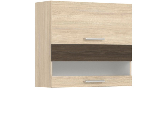 MODENA rijeka svetlá MD09/G80W, horná výklopná skrinka so sklom v šírke 80 cm