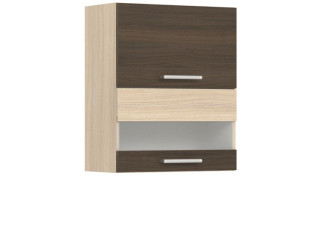 MODENA rijeka tmavá MD08/G60W, horná výklopná skrinka so sklom v šírke 60 cm