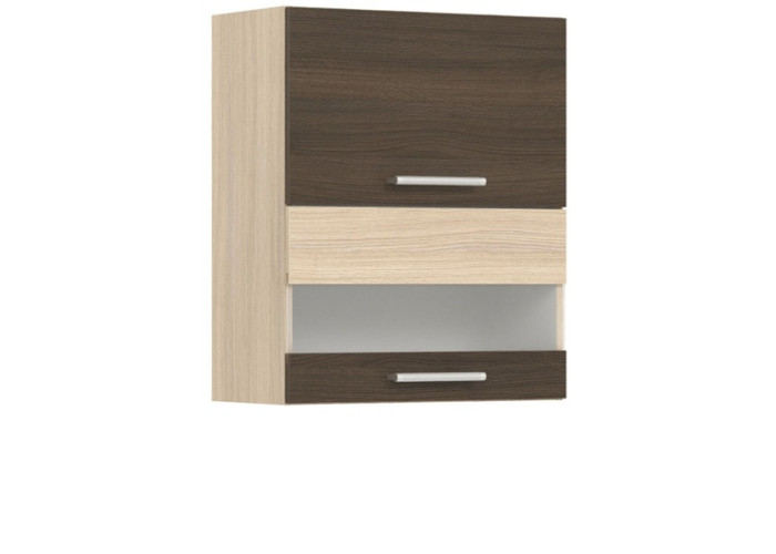 MODENA rijeka tmavá MD08/G60W, horná výklopná skrinka so sklom v šírke 60 cm