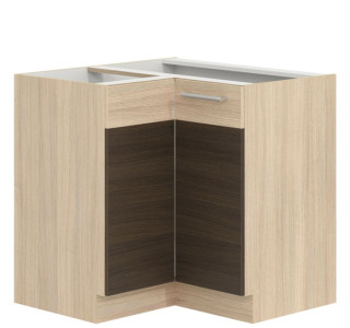 MODENA rijeka tmavá MD21/D90NW, dolná rohová skrinka v šírke 90x90 cm