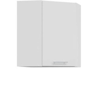 TIFFANY biely lesk T12/G60NW, horná rohová skrinka v šírke 60x60 cm