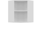 TIFFANY biely lesk T12/G60NW, horná rohová skrinka v šírke 60x60 cm