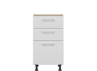 TIFFANY biely lesk T17/D45S3, dolná zásuvková skrinka v šírke 45 cm