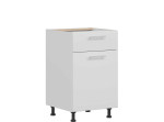 TIFFANY biely lesk T18/D50S1, dolná skrinka so zásuvkou v šírke 50 cm