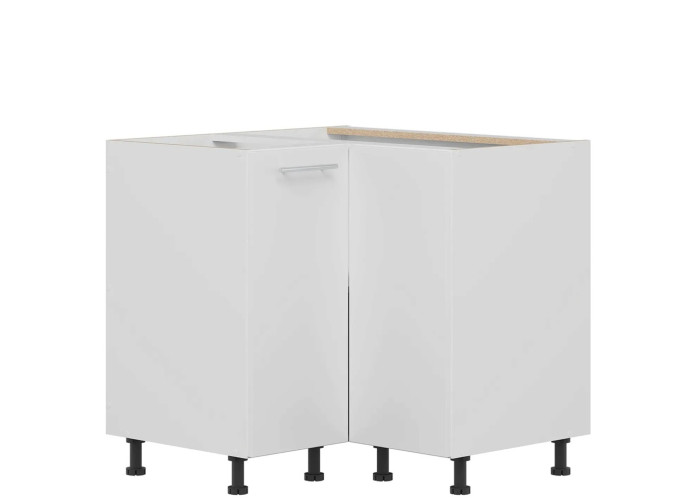 TIFFANY biely lesk T26/D90NW, dolná rohová skrinka v rozmere 90 x 90 cm