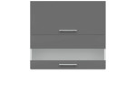 TIFFANY sivý lesk T10/G80W, horná výklopná skrinka so sklom v šírke 80 cm