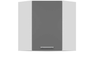 TIFFANY sivý lesk T12/G60NW, horná rohová skrinka v šírke 60x60 cm