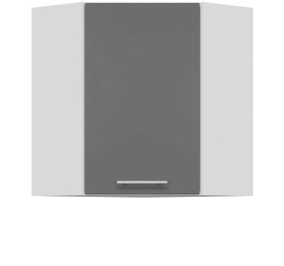 TIFFANY sivý lesk T12/G60NW, horná rohová skrinka v šírke 60x60 cm