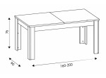 SANDY S11, rozkladací jedálenský stôl 160-200x90 cm