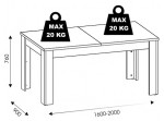 YORK Y15 rozkladací jedálenský stôl 160-200x90cm