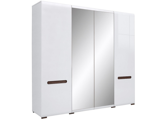 AZTECA TRIO biela/biely lesk SZF2D2L/21/22 šatníková skriňa