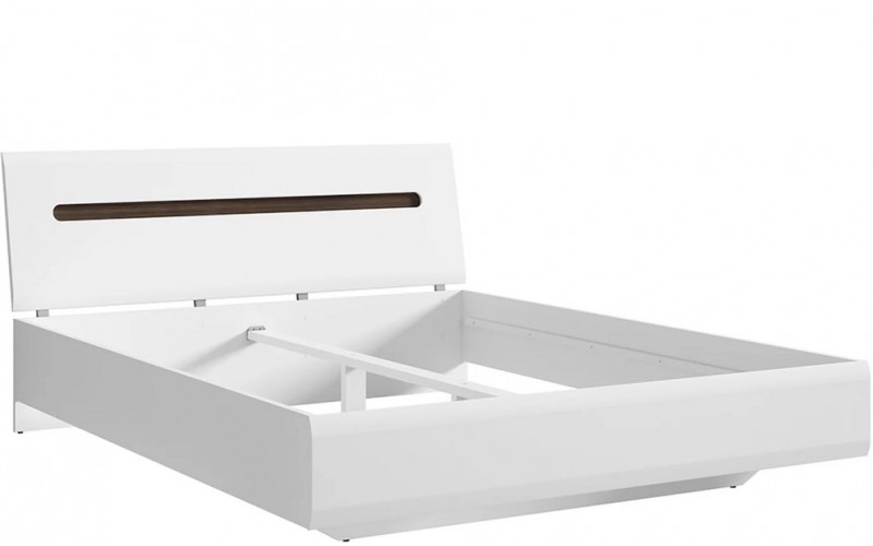 AZTECA TRIO biela/biely lesk LOZ/160, manželská posteľ 160x200 cm
