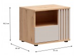 BREVAS dub artisan/kašmír KOM1S/P nočný stolík pravý BREVAS dub artisan/kašmír KOM1S/P nočný stolík pravý