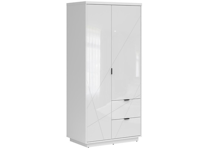 FORN biely lesk SZF2DS, šatníkovo-policová skriňa FORN biely lesk SZF2DS, šatníkovo-policová skriňa