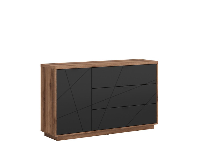 FORN dub/čierna KOM1D3S, komoda FORN dub/čierna KOM1D3S, komoda