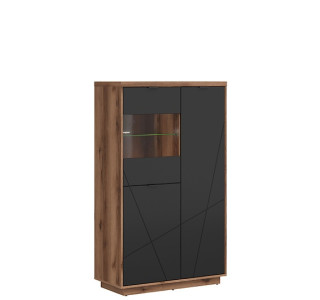 FORN dub/čierna REG2D1W, vitrína