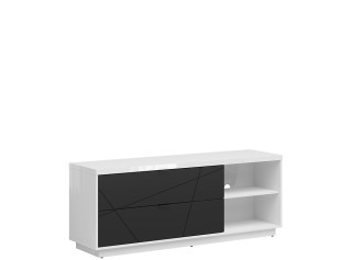 FORN biely lesk/čierna matná RTV2S, TV stolík FORN biely lesk/čierna matná RTV2S, TV stolík