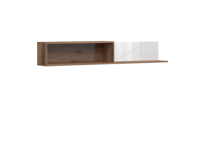 FORN dub delano/biely lesk POL/160, závesná polica FORN dub delano/biely lesk POL/160, závesná polica