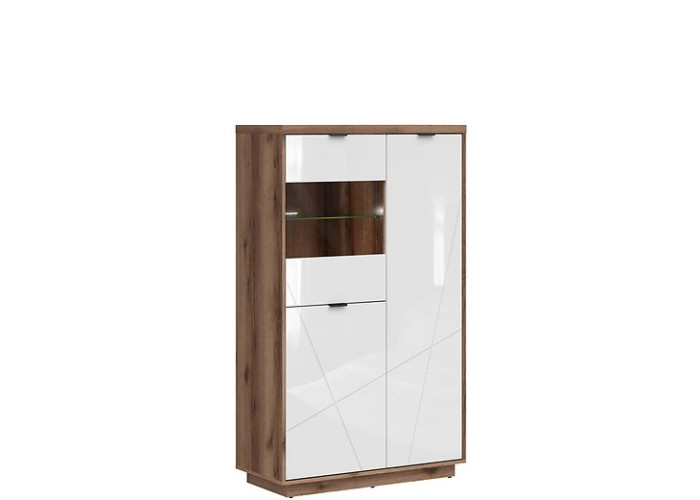 FORN dub delano/biely lesk REG2D1W, vitrína FORN dub delano/biely lesk REG2D1W, vitrína