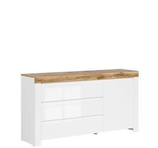 HOLTEN biely lesk KOM1D3S, komoda