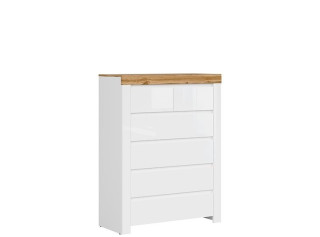 HOLTEN biely lesk KOM6S, komoda HOLTEN biely lesk KOM6S, komoda