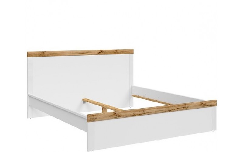 HOLTEN biely lesk LOZ/180, biela manželská posteľ 180x200 cm