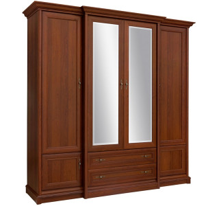 KENT gaštan ESZF 4D2S šatníková skriňa