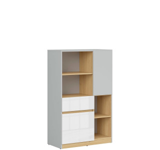 NANDU KOM2D1S biely lesk, komoda