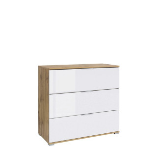 ZELE dub wotan/biely lesk KOM3S komoda