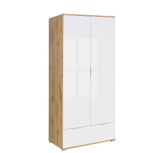 ZELE dub wotan/biely lesk SZF2D1S šatníková skriňa