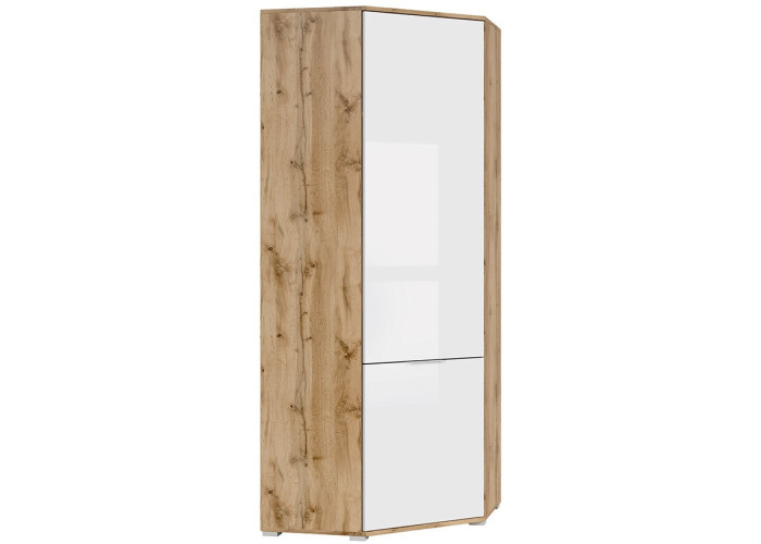 ZELE dub wotan/biely lesk SZFN1D rohová šatníková skriňa ZELE dub wotan/biely lesk SZFN1D rohová šatníková skriňa