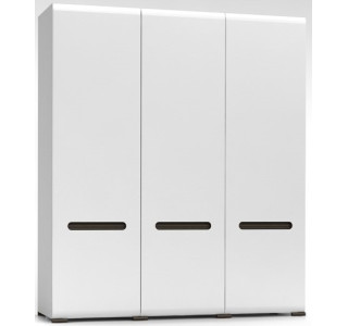 AZTECA TRIO biela/biely lesk SZF3D šatníková skriňa