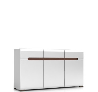 AZTECA TRIO biela/biely lesk KOM3D3S/8/15 komoda