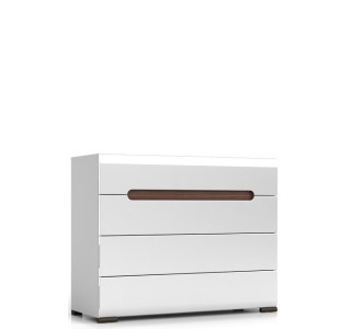 AZTECA TRIO biela/biely lesk KOM4S/8/11, komoda