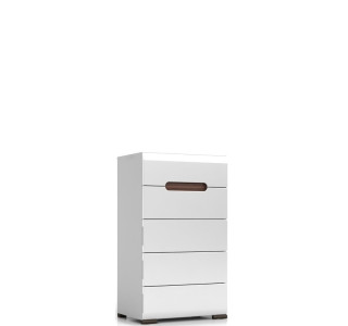 AZTECA TRIO biela/biely lesk KOM5S/10/6, komoda