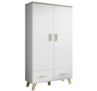 ELIS biela 2D2S, šatníková skriňa