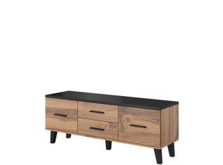 ELIS dub wotan/čierna 2D2S 140, TV stolík ELIS dub wotan/čierna 2D2S 140, TV stolík