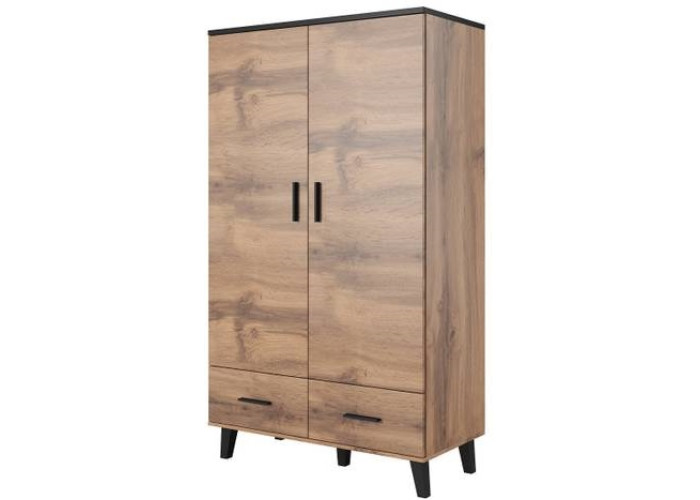 ELIS dub wotan/čierna 2D2S, šatníková skriňa ELIS dub wotan/čierna 2D2S, šatníková skriňa