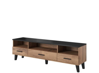 ELIS dub wotan/čierna 3S3K 180, TV stolík ELIS dub wotan/čierna 3S3K 180, TV stolík