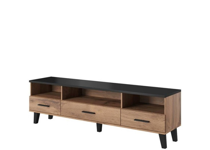 ELIS dub wotan/čierna 3S3K 180, TV stolík ELIS dub wotan/čierna 3S3K 180, TV stolík