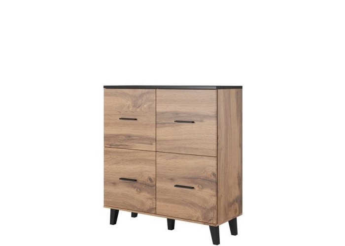 ELIS dub wotan/čierna 4D, komoda ELIS dub wotan/čierna 4D, komoda