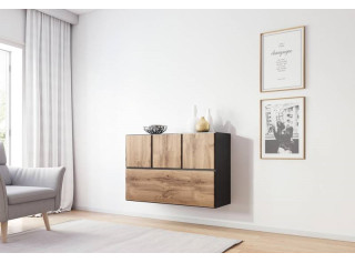 RAFA antracit/dub wotan 13, závesná komoda